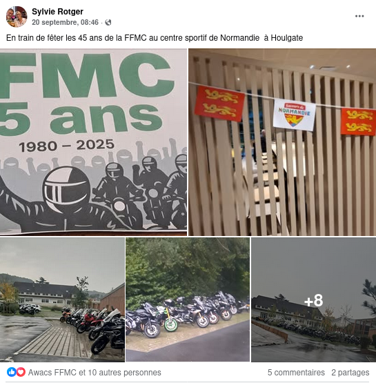 Sylvie Rotger En train de fêter les 45 ans de la FFMC au centre Facebook