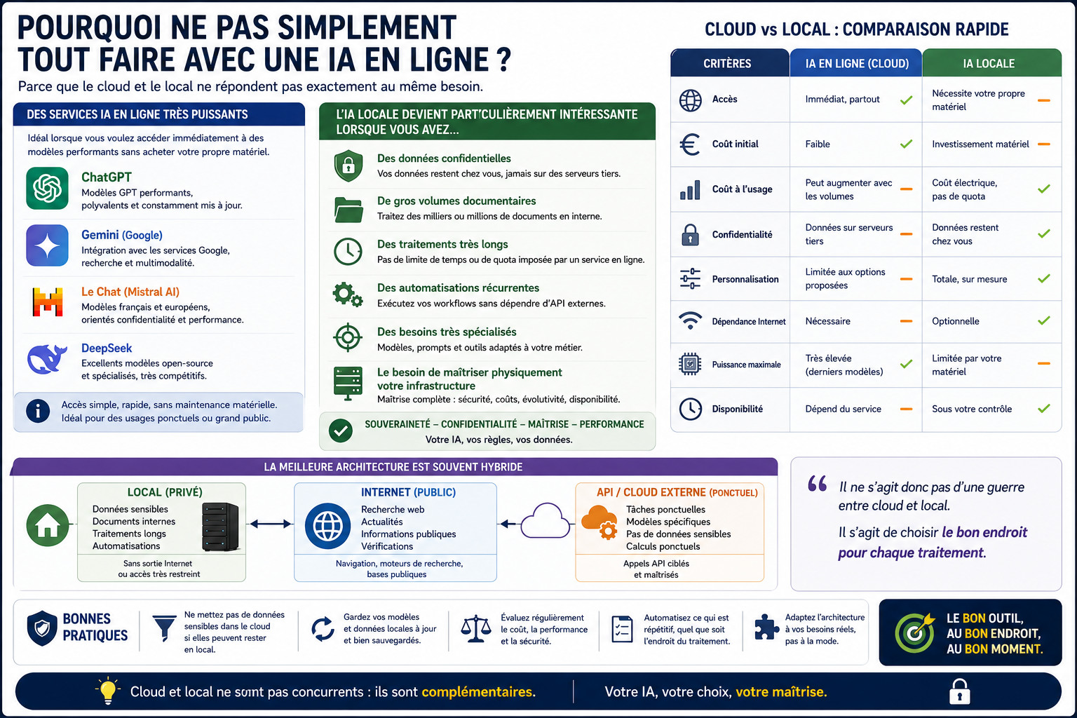 ia locale cloud vs local architecture hybride